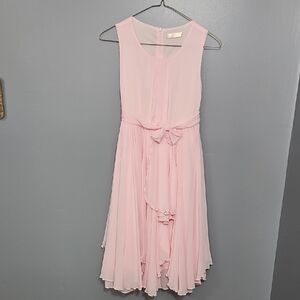 Bow Dream, Light Pink Dress, Chiffon, Handkerchief Hem, Sleeveless, Size 14